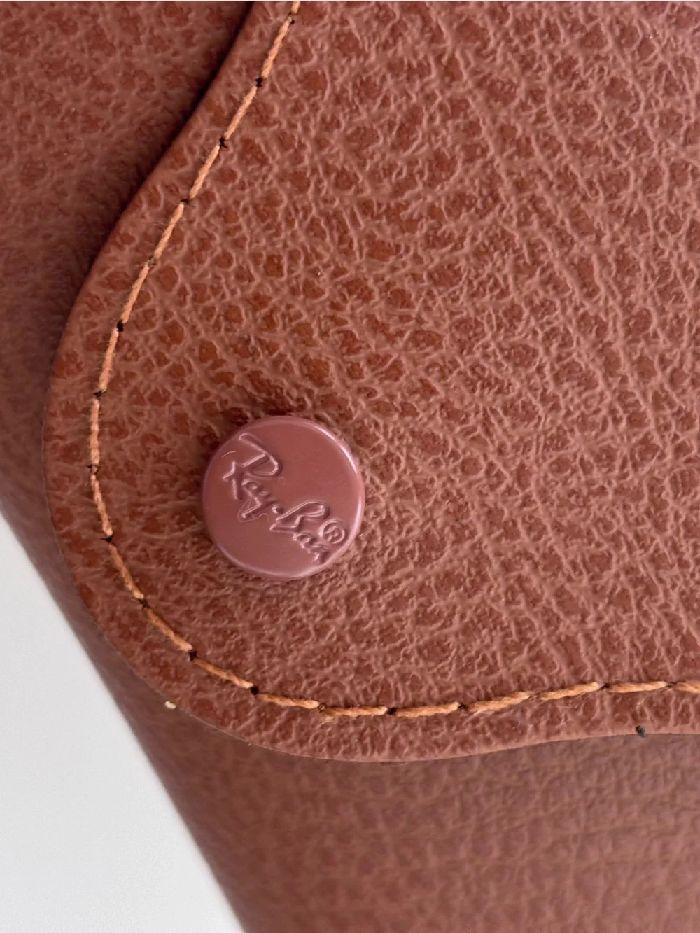 Ray-Ban Brown Textured Semi-Hard Leather Sunglasses Case